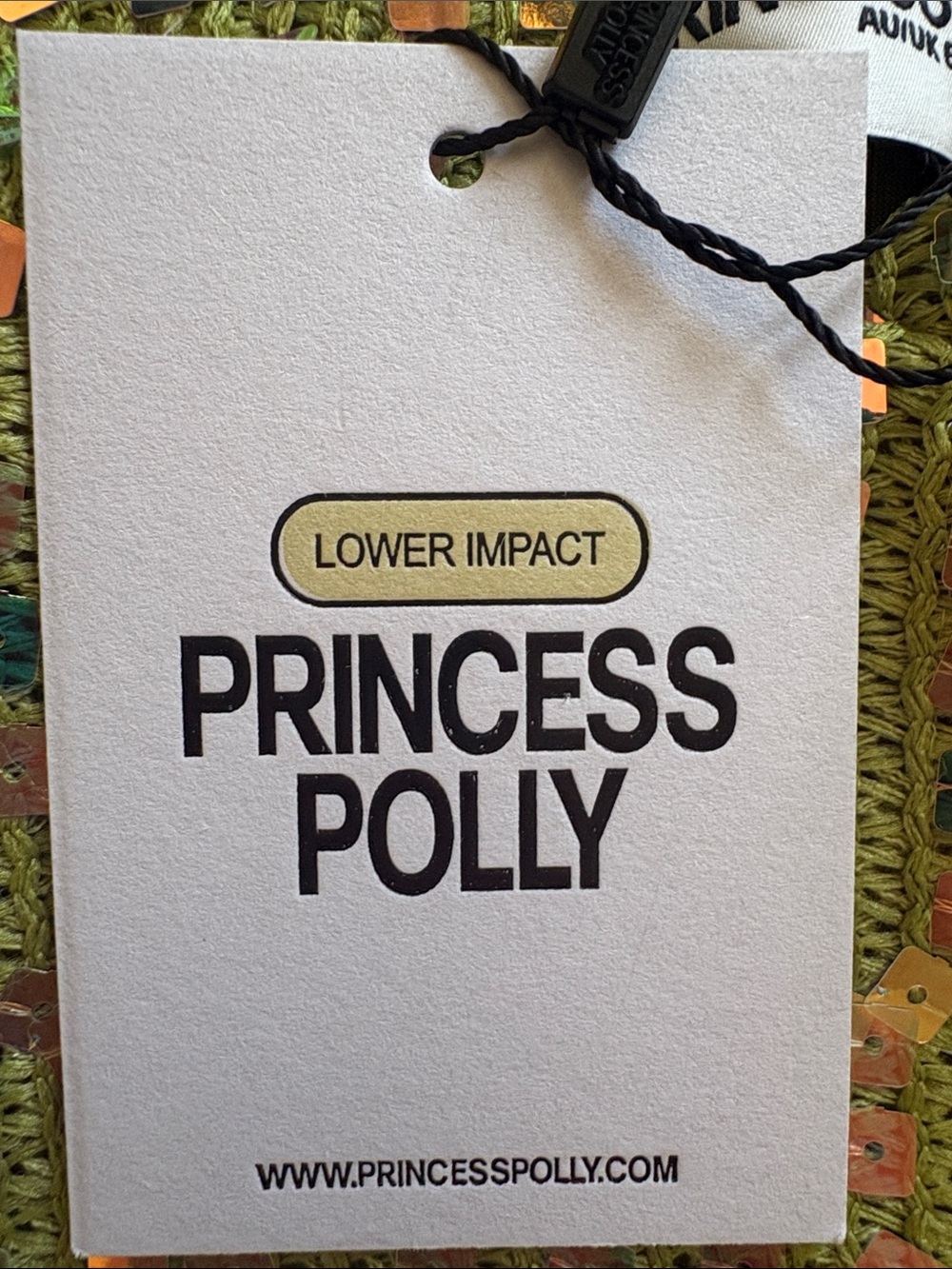 Princess Polly Olive Green Sequin V-Neck Mini Dress - Picture 4 of 4